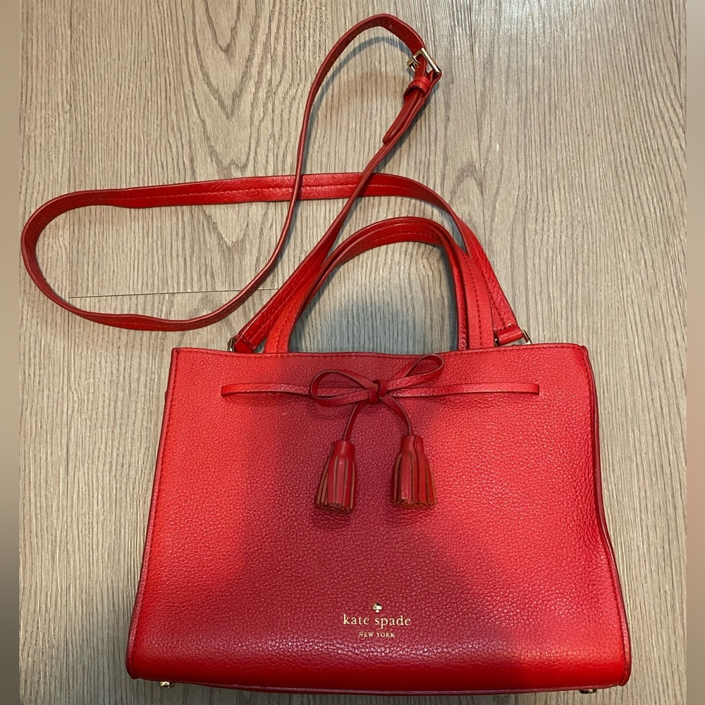 Kate Spade Red Hayes small satchel tote